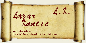 Lazar Kanlić vizit kartica